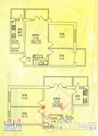 文政雅居1室1厅1卫29.9㎡户型图