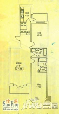 文政雅居1室1厅1卫29.9㎡户型图