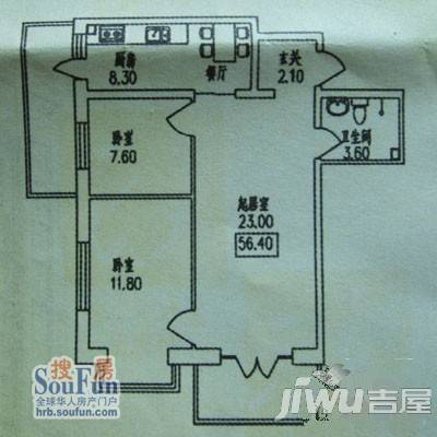 文政雅居1室1厅1卫29.9㎡户型图