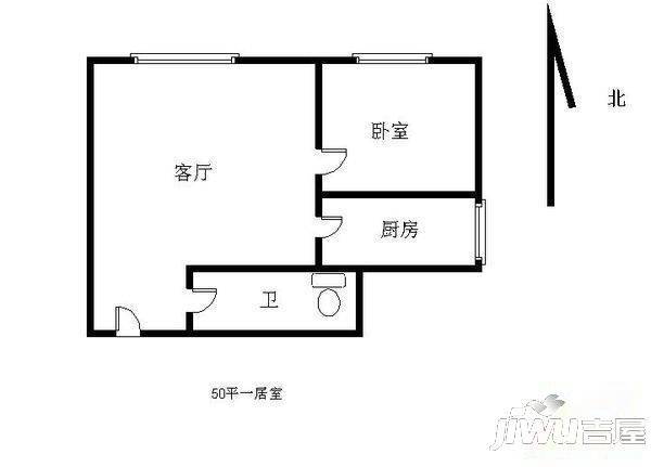 法院小区1室1厅1卫户型图