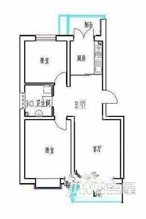 国泰小区2室1厅1卫户型图