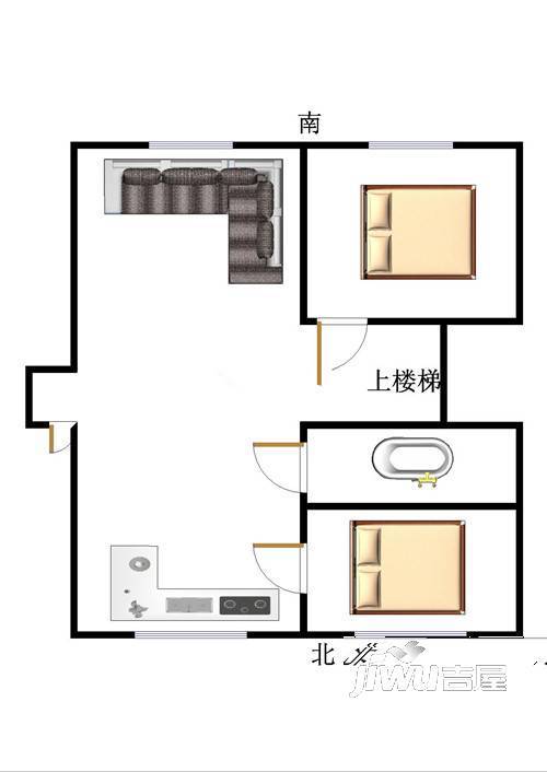 丰巍馨园2室2厅1卫户型图