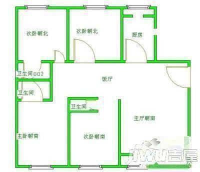 丰巍馨园2室2厅1卫户型图