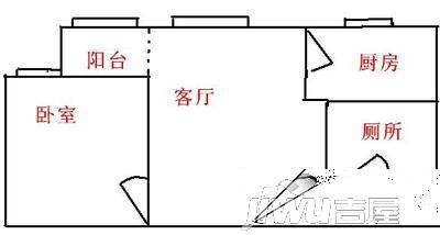 世亨园2室1厅1卫户型图