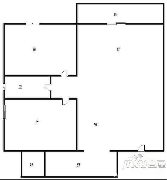 世亨园2室1厅1卫户型图