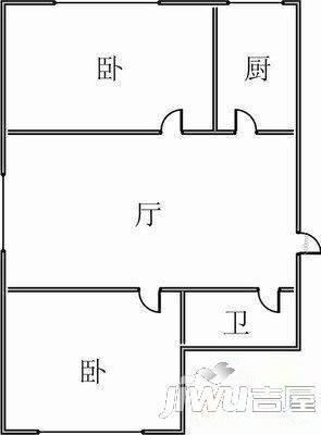 世亨园2室1厅1卫户型图