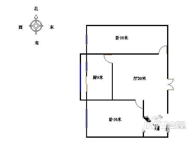 好旺达公寓2室1厅1卫户型图