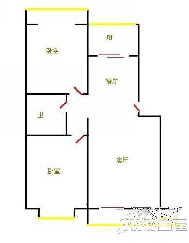 湘江家园2室2厅1卫户型图