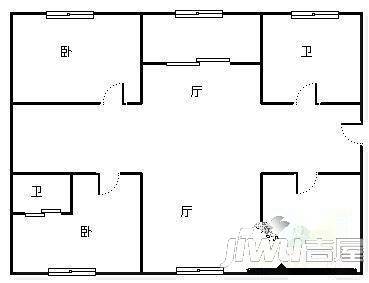 龙珅花园2室2厅1卫户型图