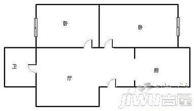 龙珅花园2室2厅1卫户型图