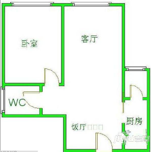 龙珅花园2室2厅1卫户型图