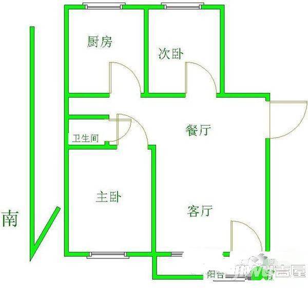 拉林新村2室1厅1卫户型图