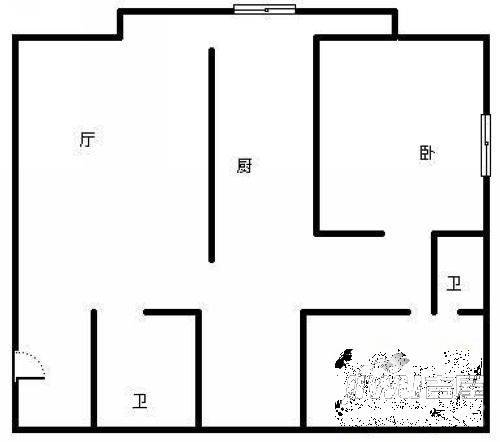 蓝天嘉园2室1厅2卫户型图