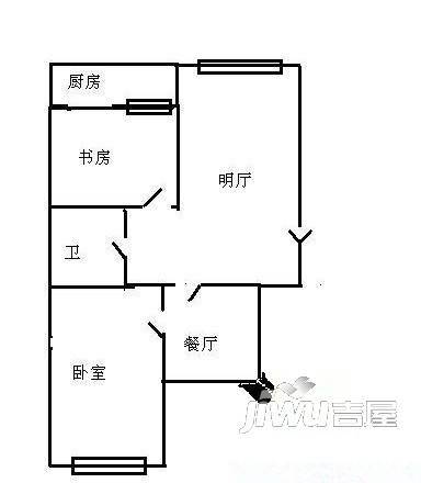 文道雅居2室2厅1卫95㎡户型图