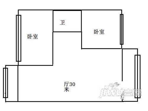 文道雅居2室2厅1卫95㎡户型图