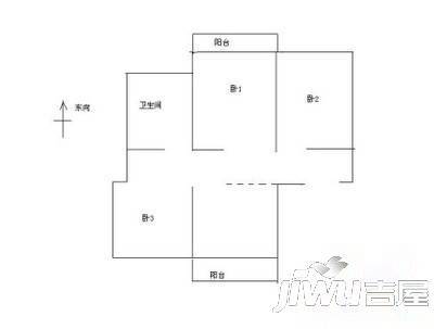 绿馨园3室1厅1卫户型图