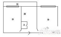 李范五花园2室1厅1卫52㎡户型图