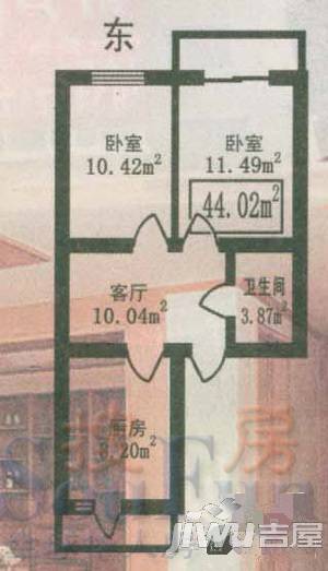 安通家园2室1厅1卫67.4㎡户型图
