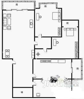 建伟小区2室1厅1卫户型图