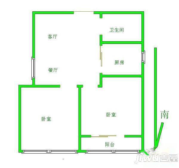 金马大厦3室2厅2卫户型图