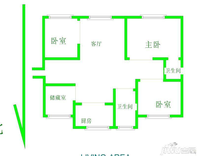 龙茂小区2室1厅1卫户型图