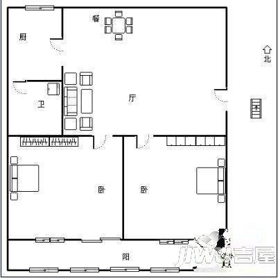 沿江小区2室1厅1卫户型图