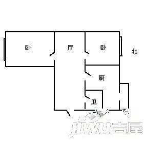 哈电东升家园2室1厅1卫户型图