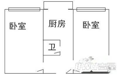 哈电东升家园2室1厅1卫户型图