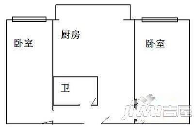 哈电东升家园2室1厅1卫户型图