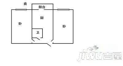 哈电东升家园2室1厅1卫户型图