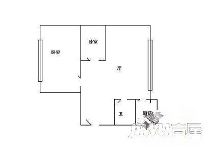 哈电东升家园2室1厅1卫户型图