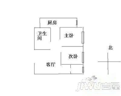 太平小区1室1厅1卫37㎡户型图