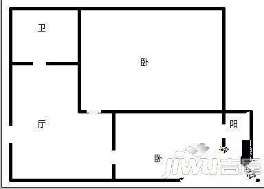 太平小区1室1厅1卫37㎡户型图