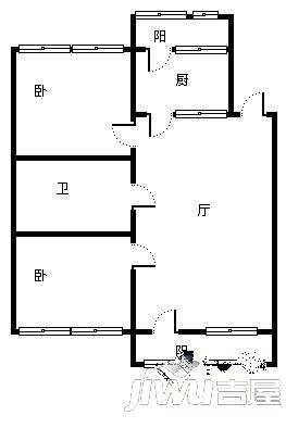 太平小区1室1厅1卫37㎡户型图