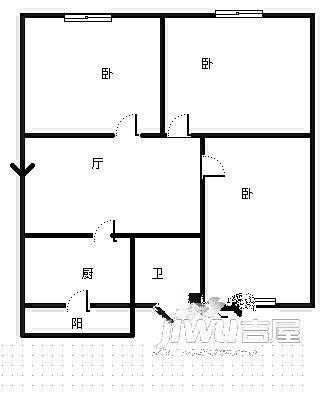 安固小区2室1厅1卫户型图