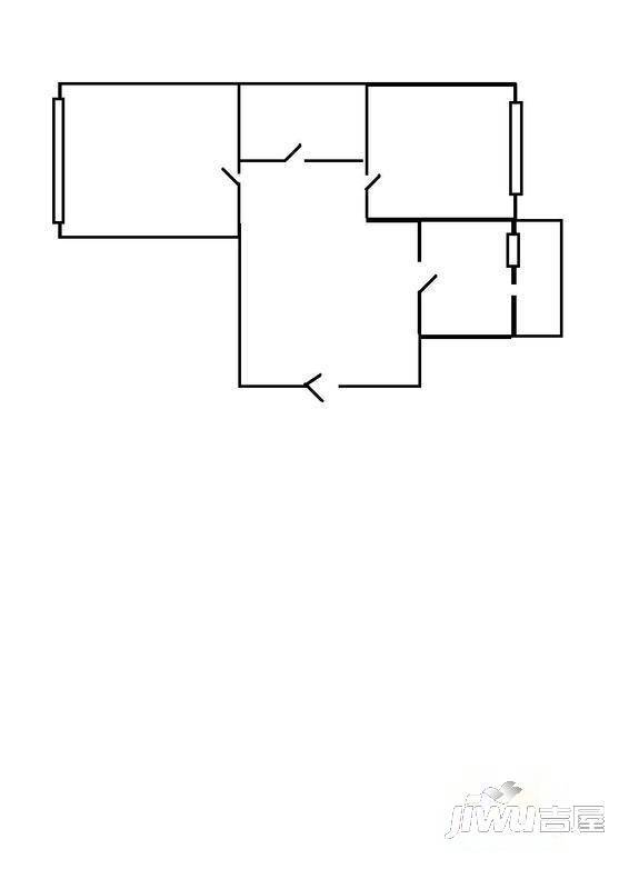 热电厂家属楼2室1厅1卫63㎡户型图