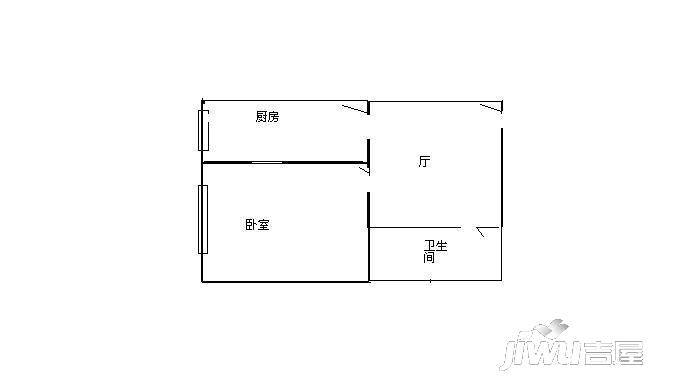 荟芳里2室0厅1卫52㎡户型图