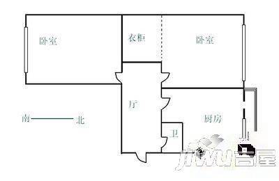 荟芳里2室0厅1卫52㎡户型图