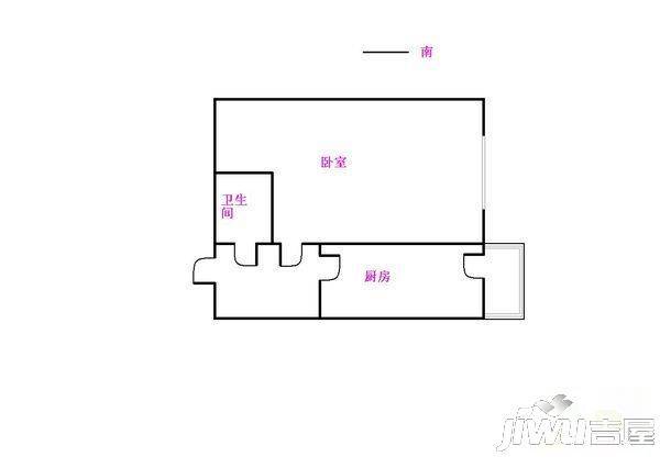 荟芳里2室0厅1卫52㎡户型图