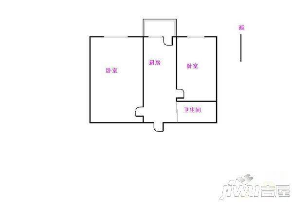 荟芳里2室0厅1卫52㎡户型图