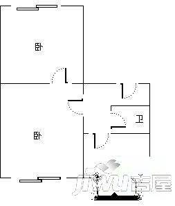 安静小区2室1厅1卫55㎡户型图