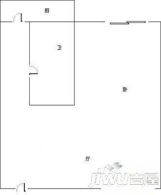 安静小区2室1厅1卫55㎡户型图