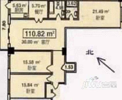 龙兴大厦3室2厅2卫户型图