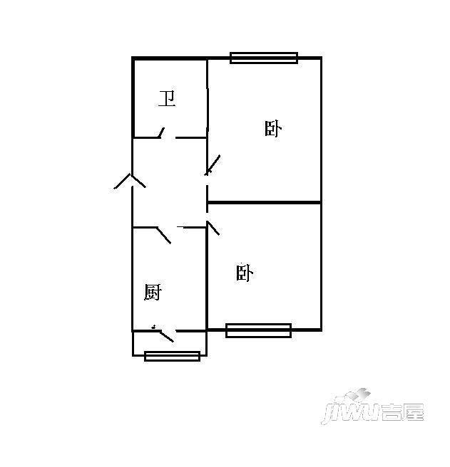 南直小区2室1厅1卫户型图