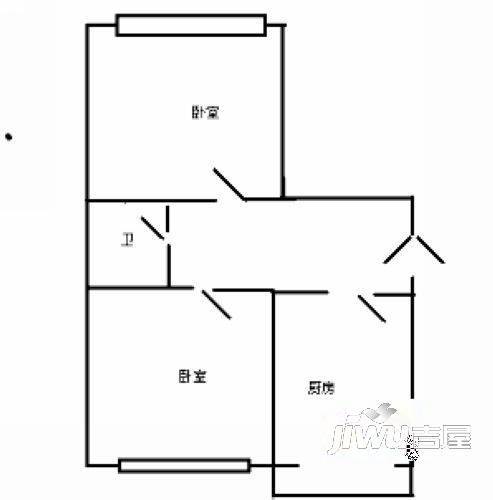 南直小区2室1厅1卫户型图