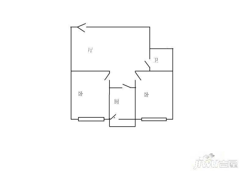 河梁小区2室1厅1卫户型图