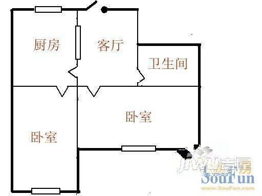 河梁小区2室1厅1卫户型图