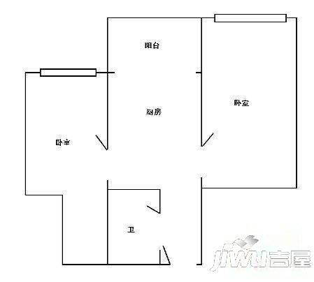 汉广小区2室1厅1卫户型图