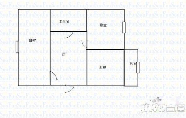 天恒小区2室2厅1卫户型图