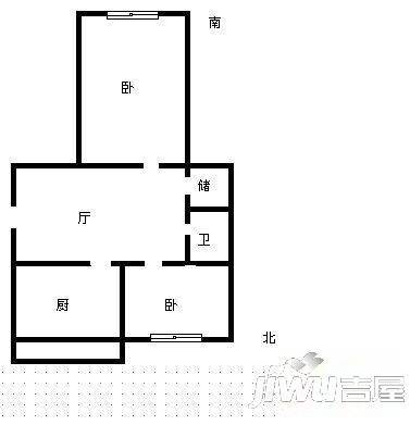 天恒小区2室2厅1卫户型图